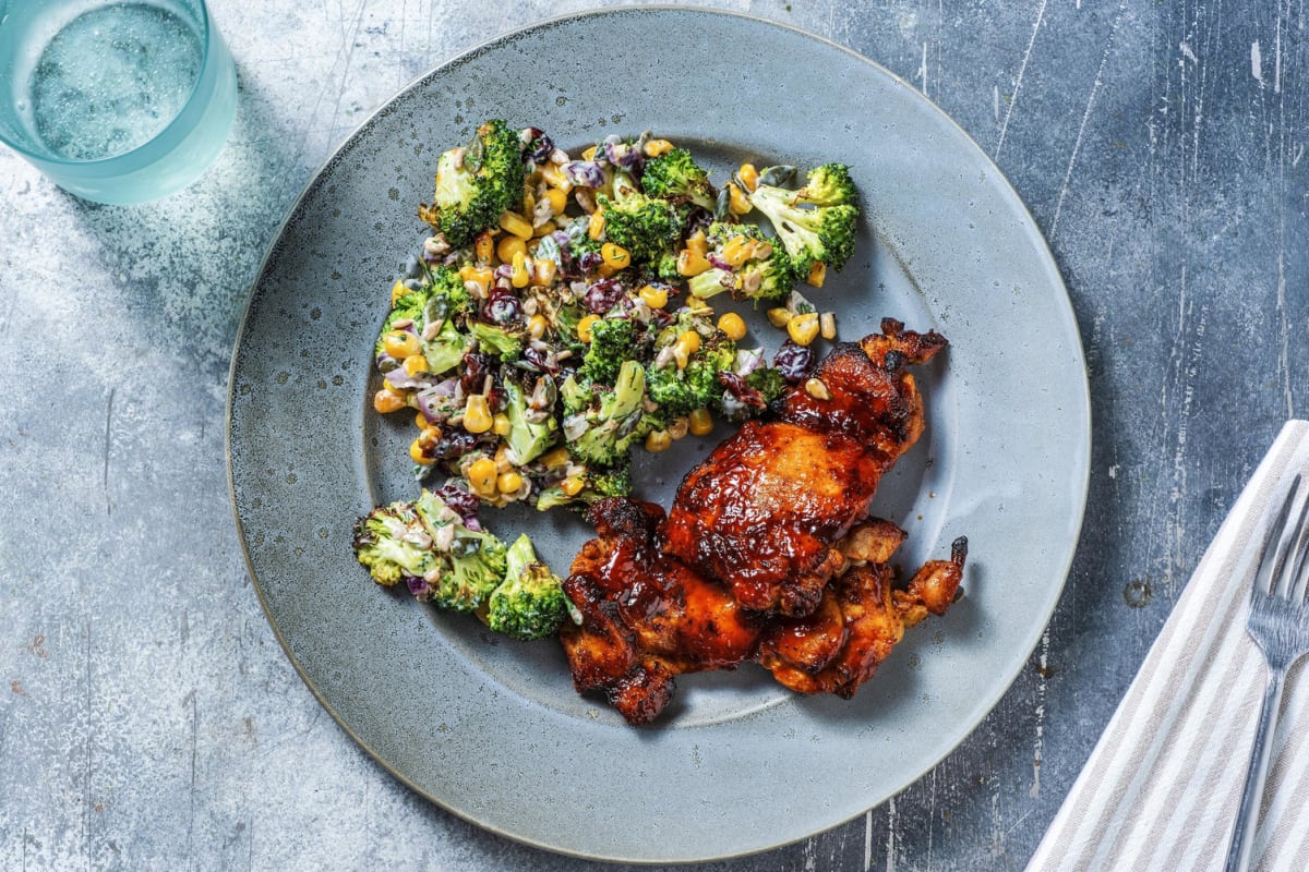 BBQ Rubbed Chicken and Picnic Broccoli Salad