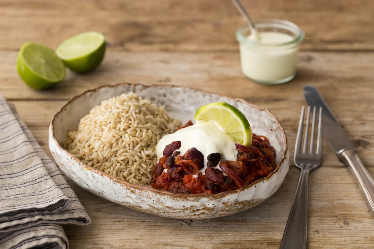 Bean Chilli with Brown Rice