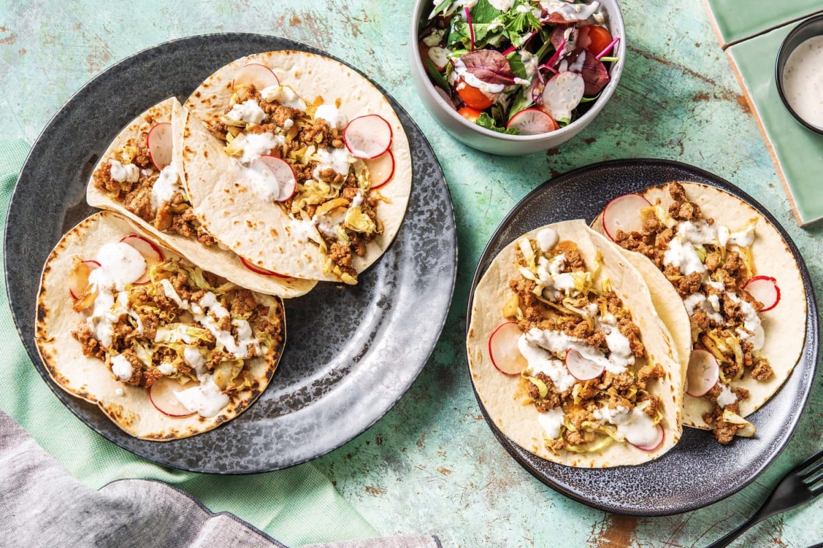 Beef and Cabbage Gyoza Tacos