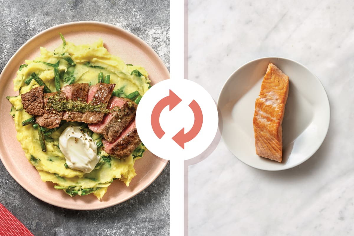 Seared Salmon & Rosemary Sauce