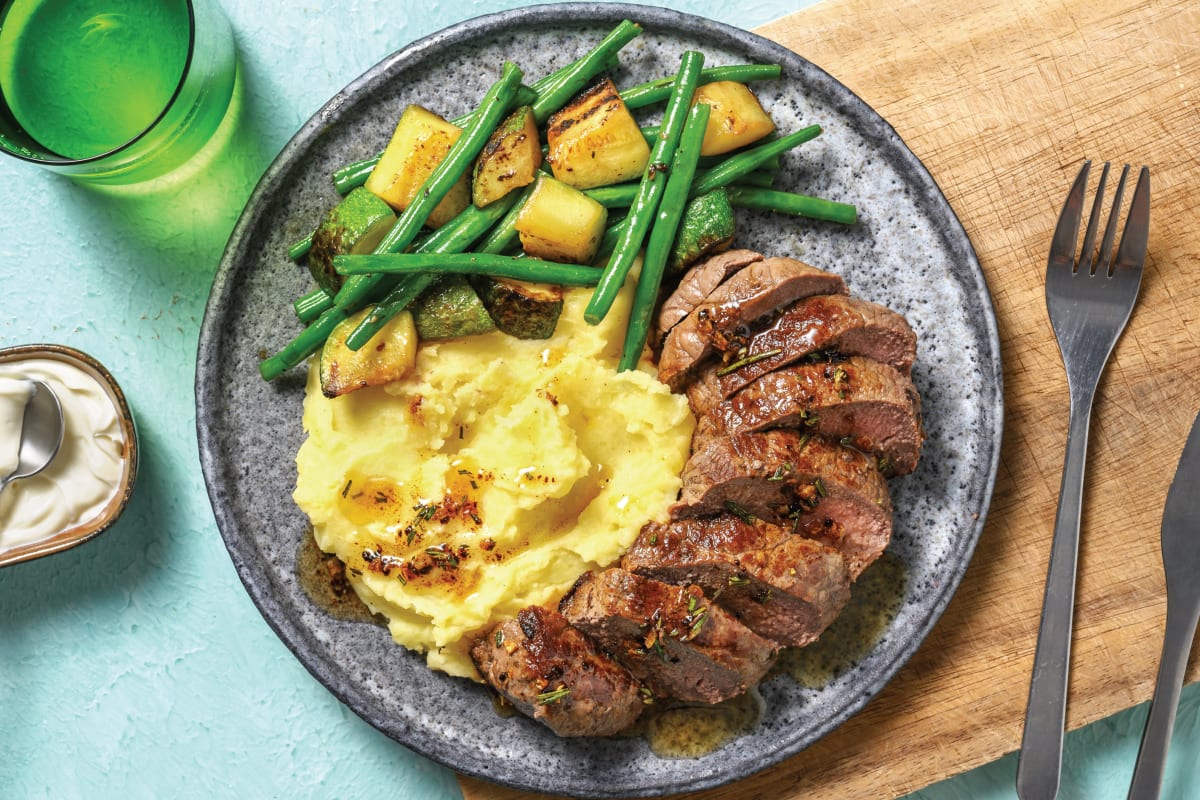 Seared Steak & Rosemary Sauce