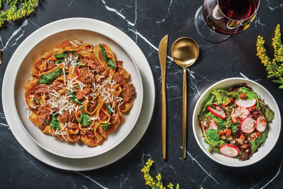 Beef Brisket & Red Wine Spaghetti