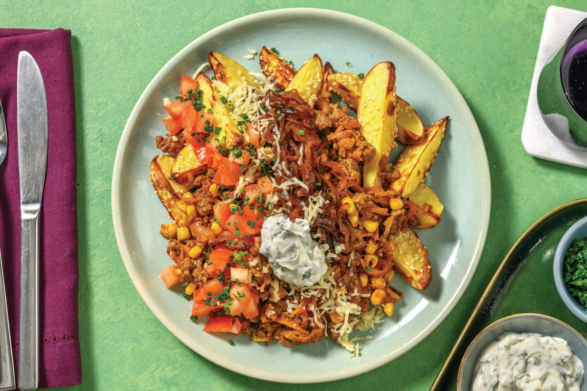 Beef Burger-Style Loaded Wedges