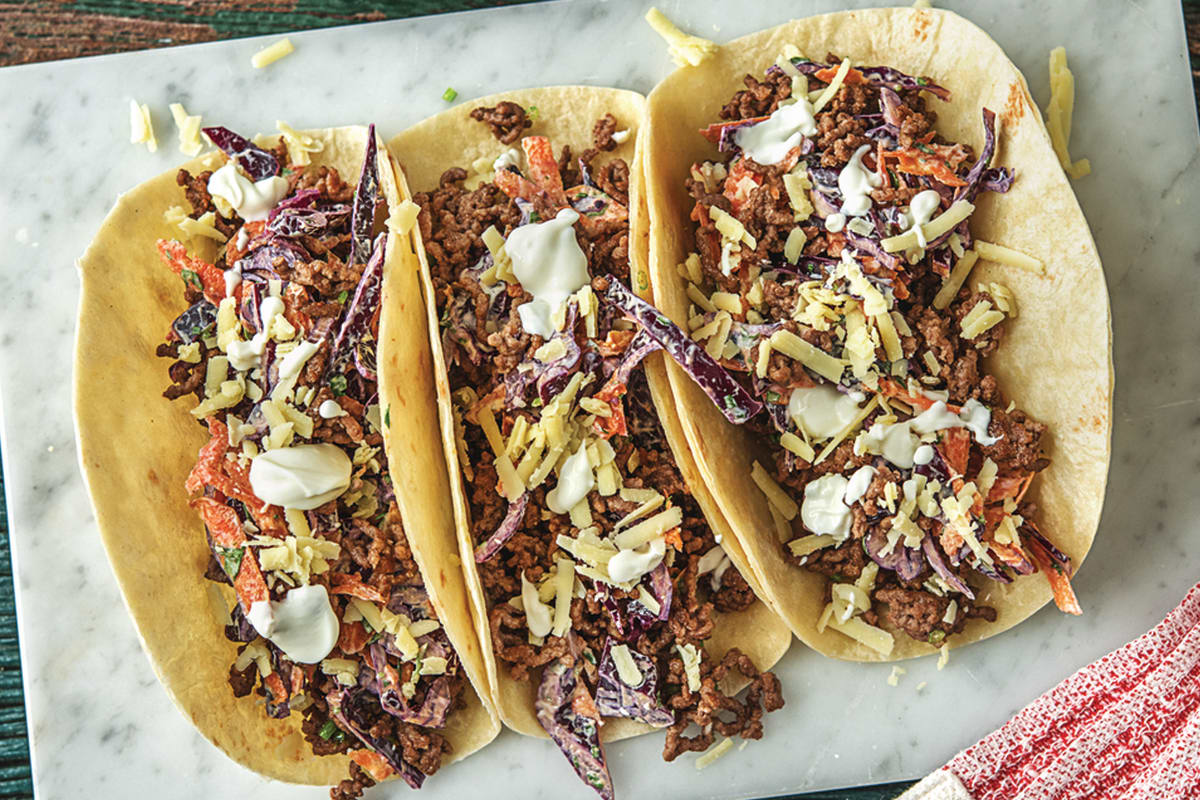 Soft Shell Beef & Cheddar Tacos