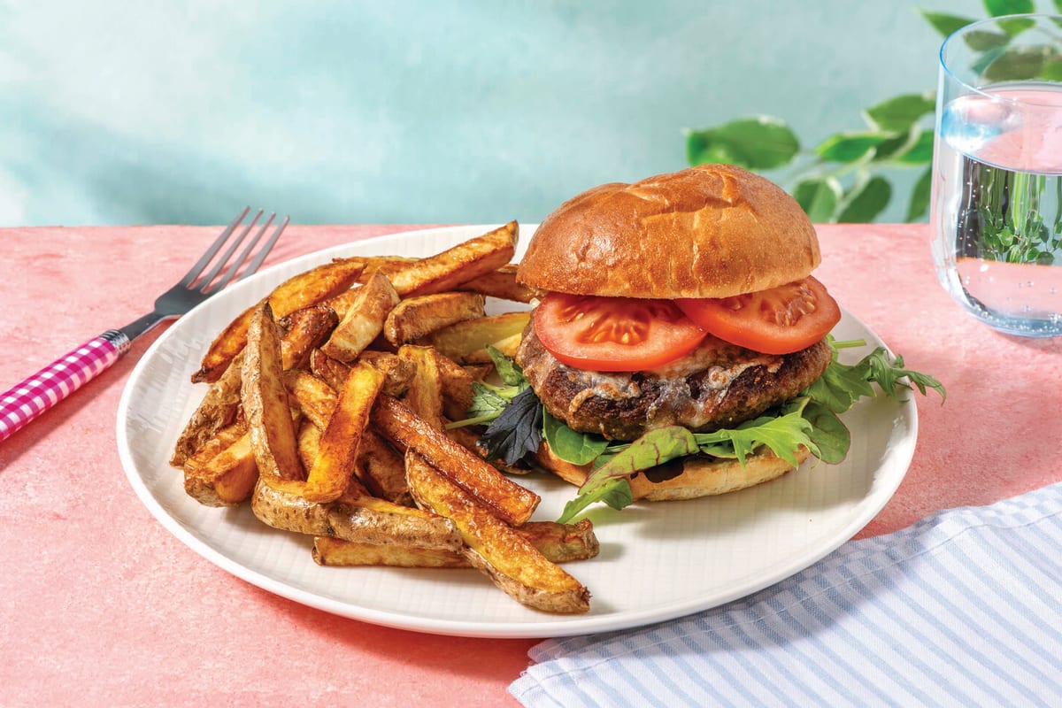 Beef Cheeseburger & Fries