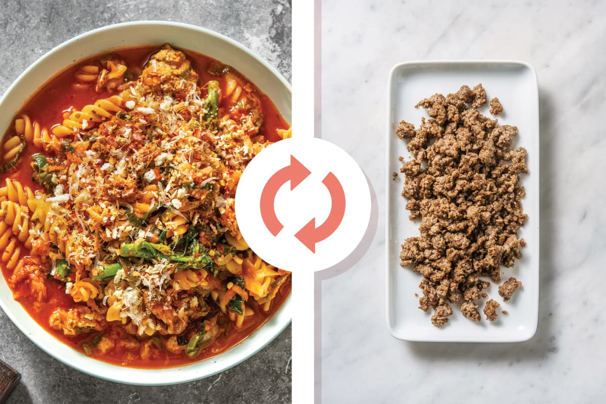 Quick Beef & Leek Fusilli