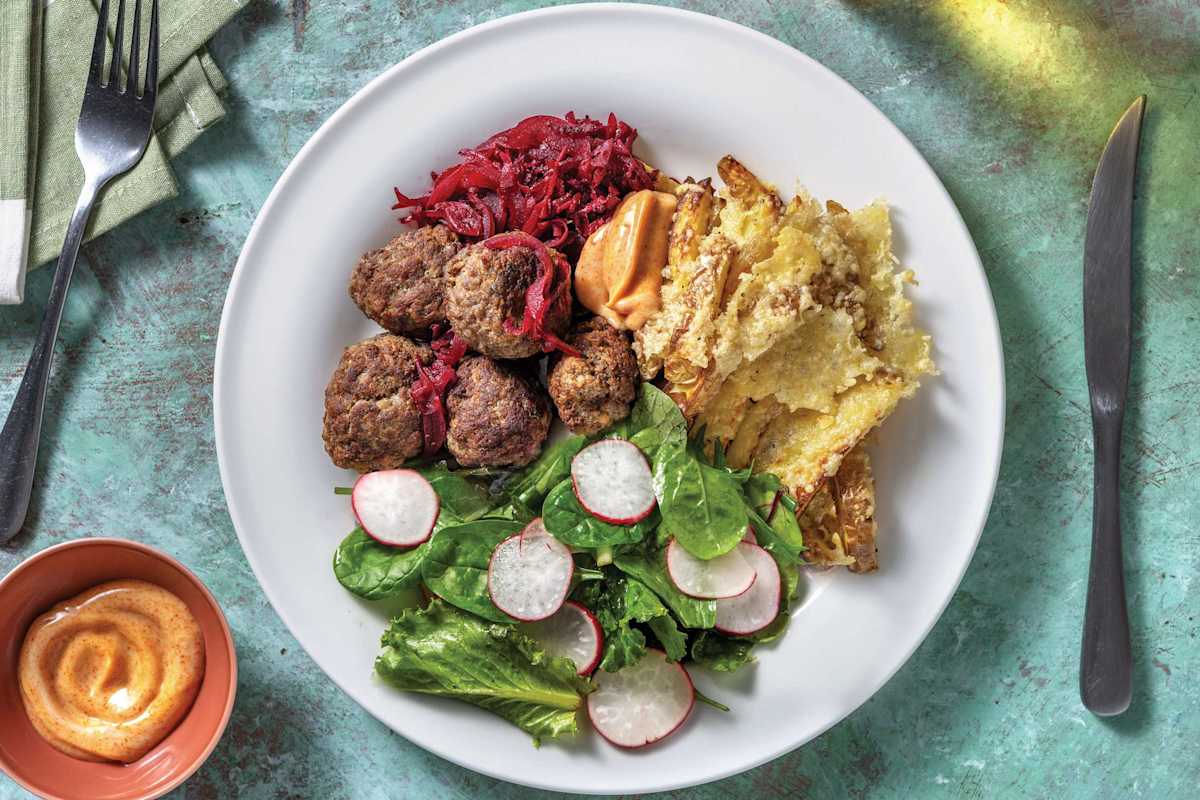 Beef Rissoles & Beetroot Relish