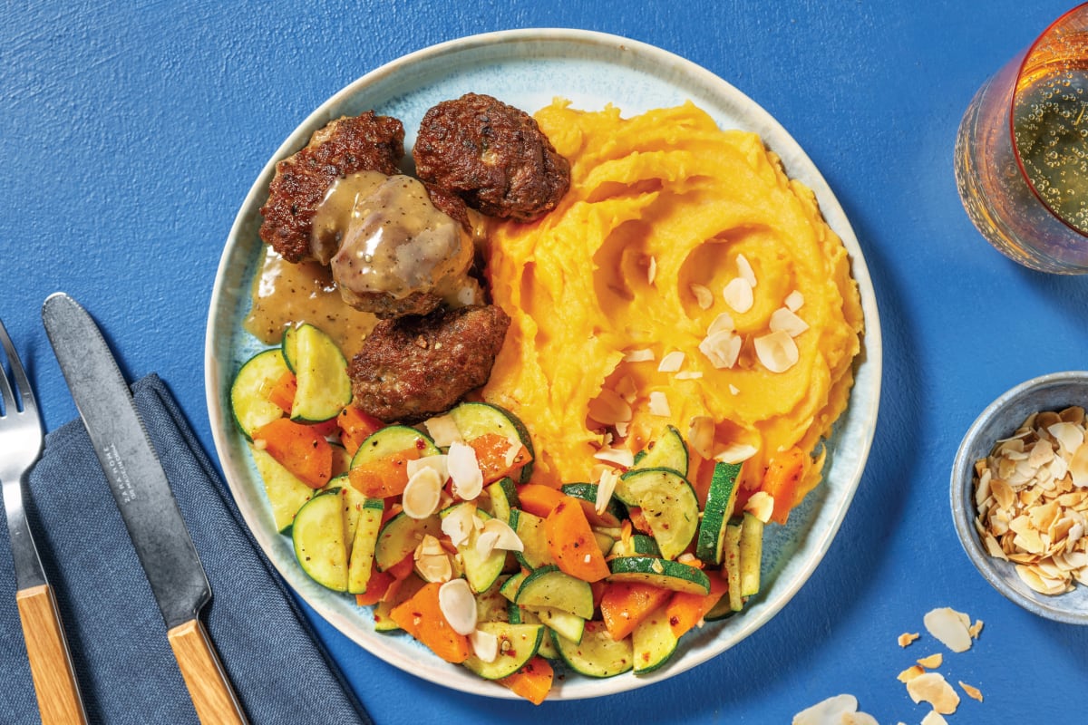 Beef Rissoles & Sweet Potato Mash