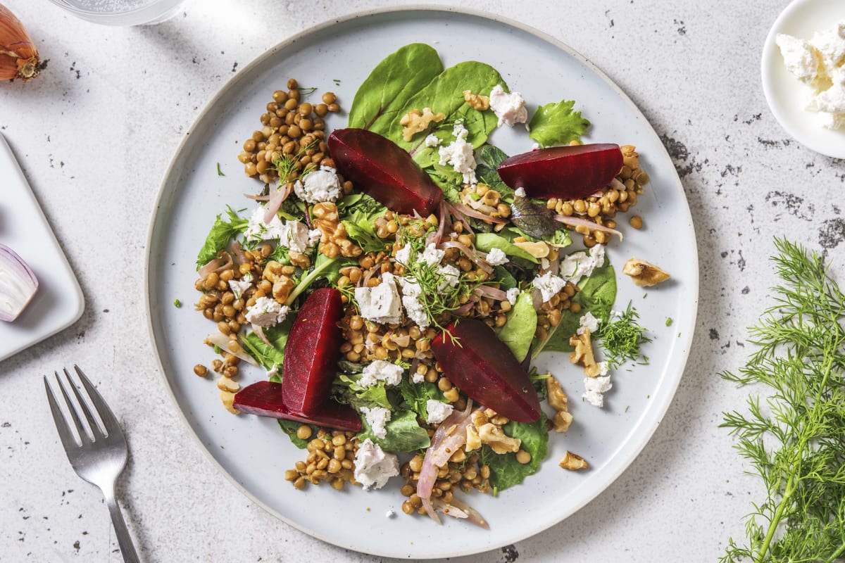 Beetroot, Lentil and Goat's Cheese Salad