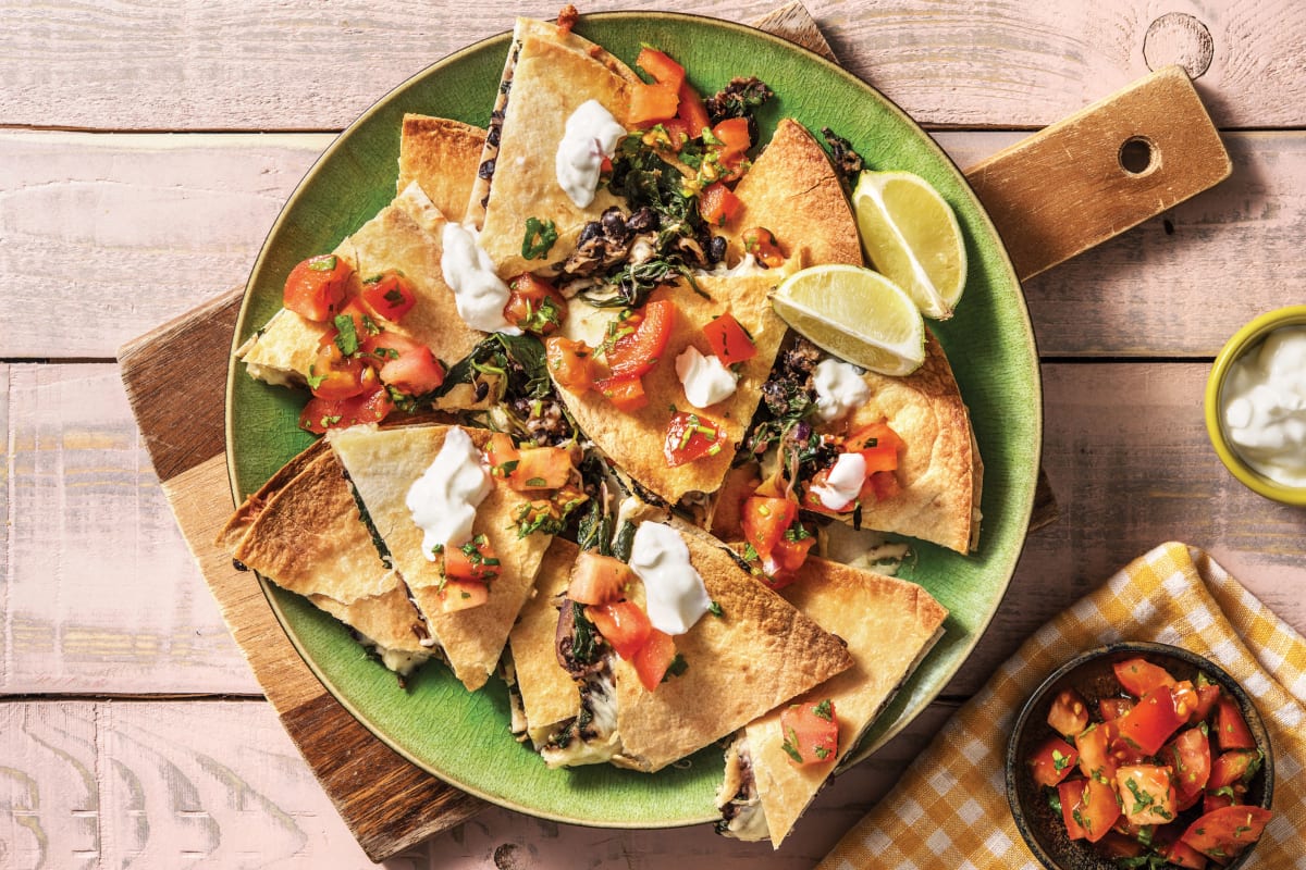 Spinach & Black Bean Quesadillas