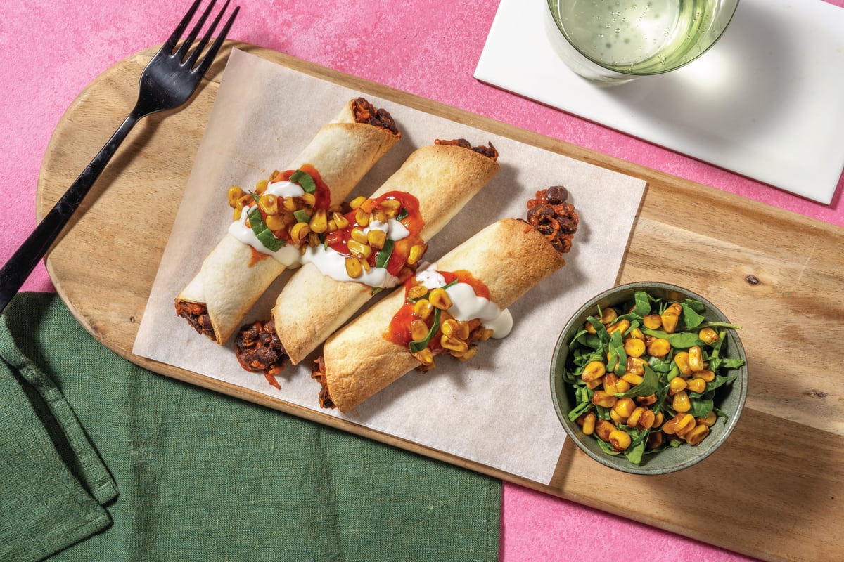 Fully-Loaded Black Bean Taquitos