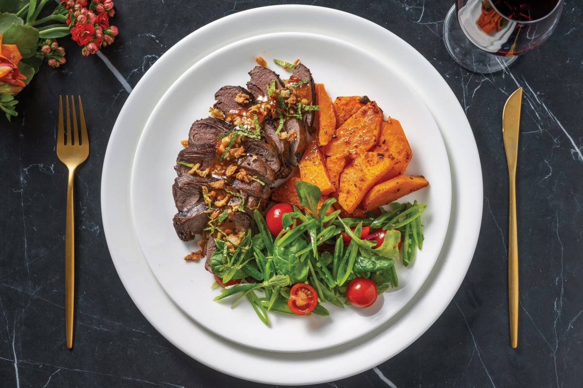 Black Sesame Beef & Spiced Pumpkin