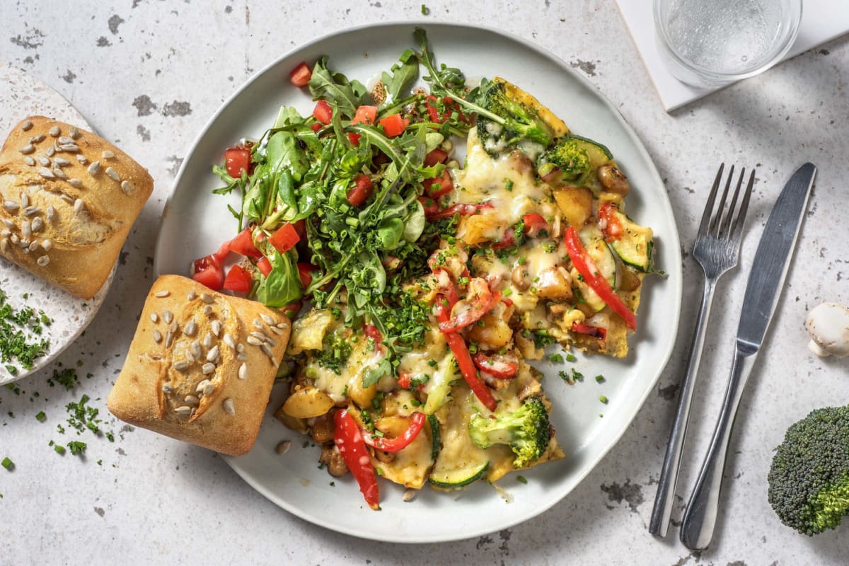 Boerenomelet met aardappel, groente en oude kaas