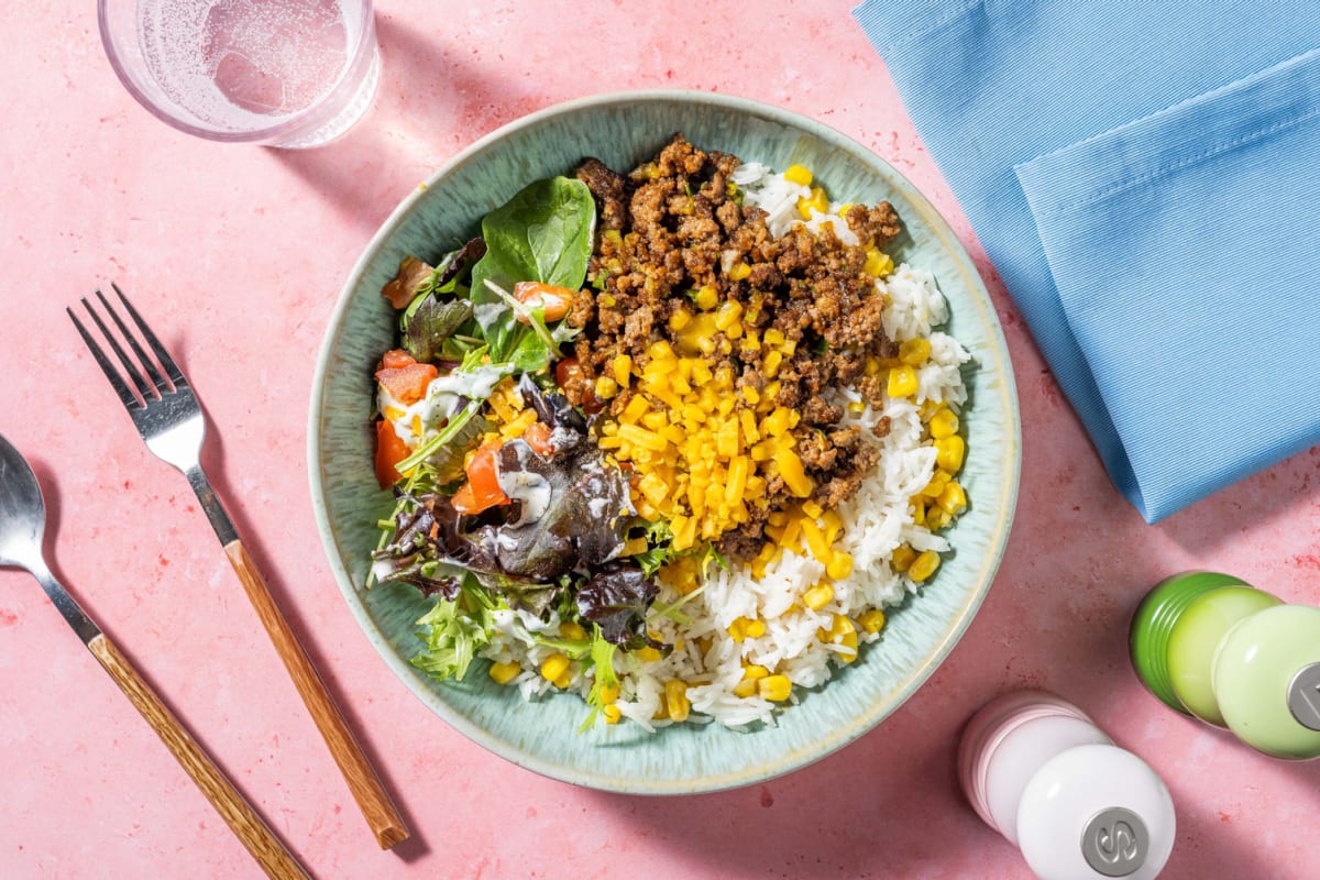 Cheesy BBQ Beef Bowls