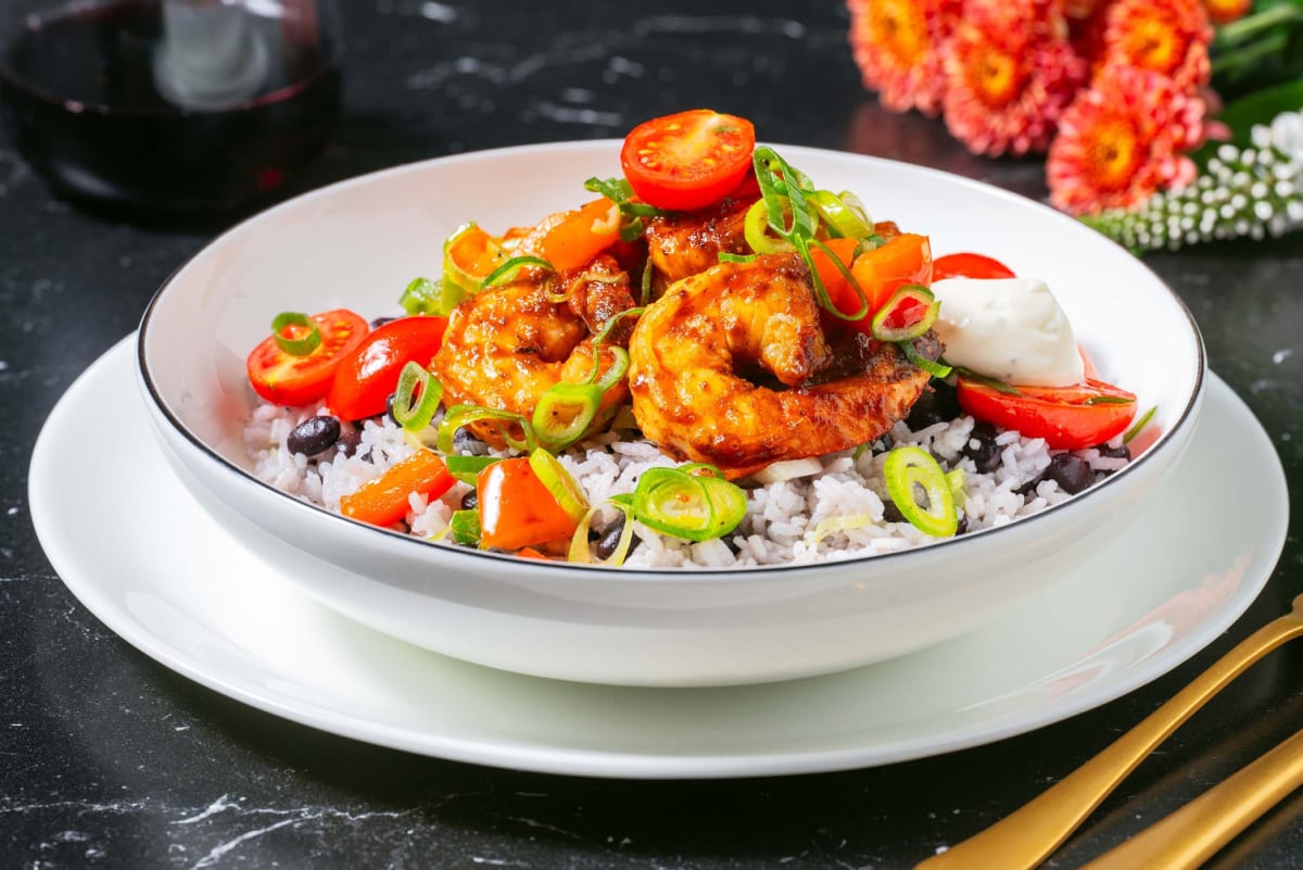 Honey Chipotle Jumbo Shrimp Bowls