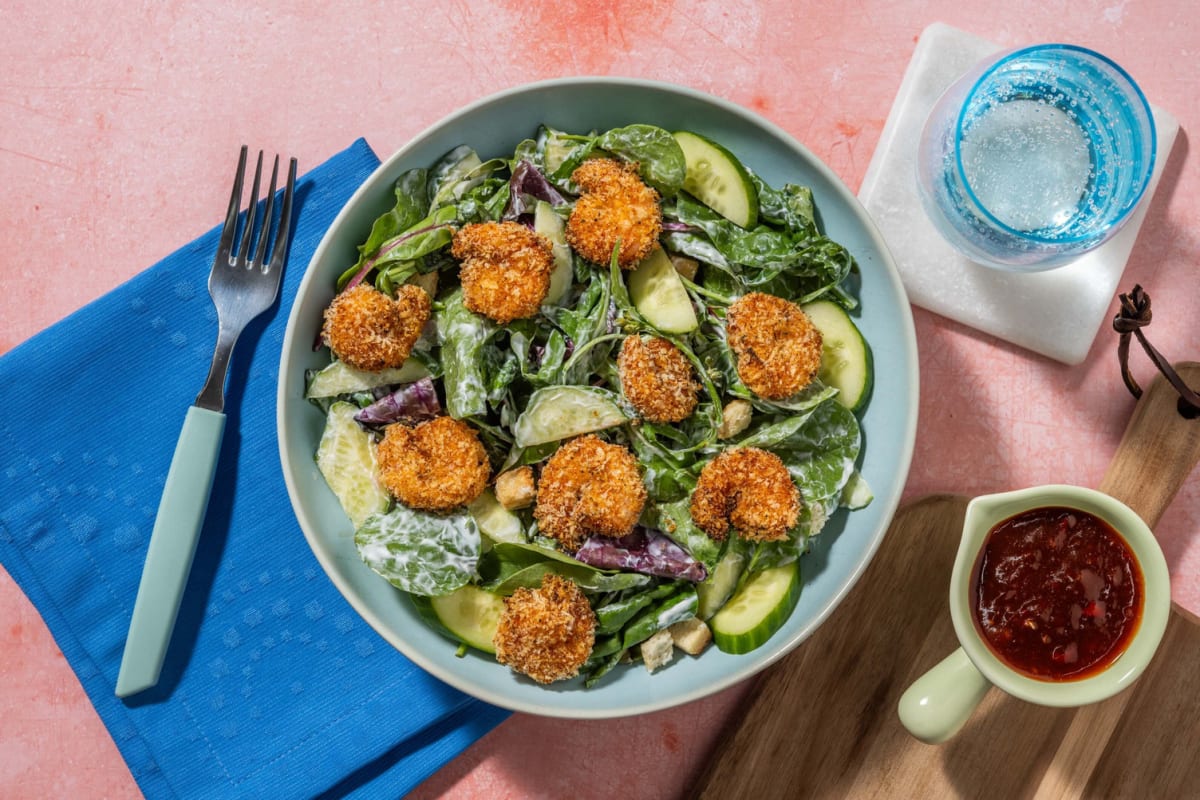 Popcorn Shrimp and Chopped Salad