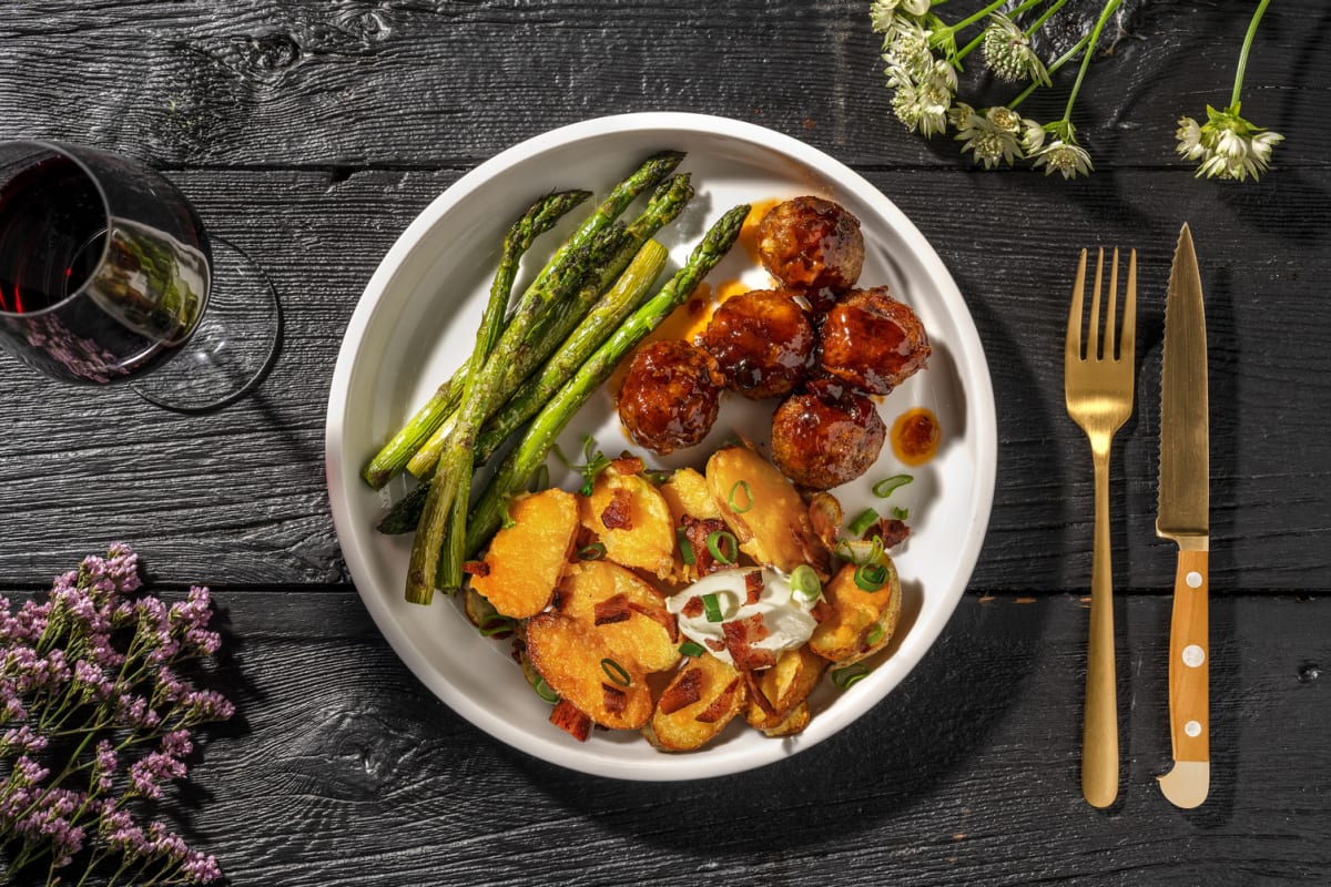 Glazed Bison Meatballs