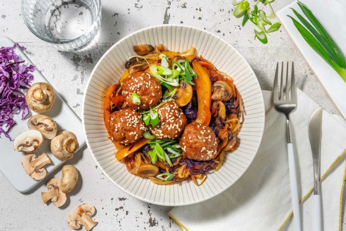 Boulettes de dinde au sésame à la sauce à la sichuanaise