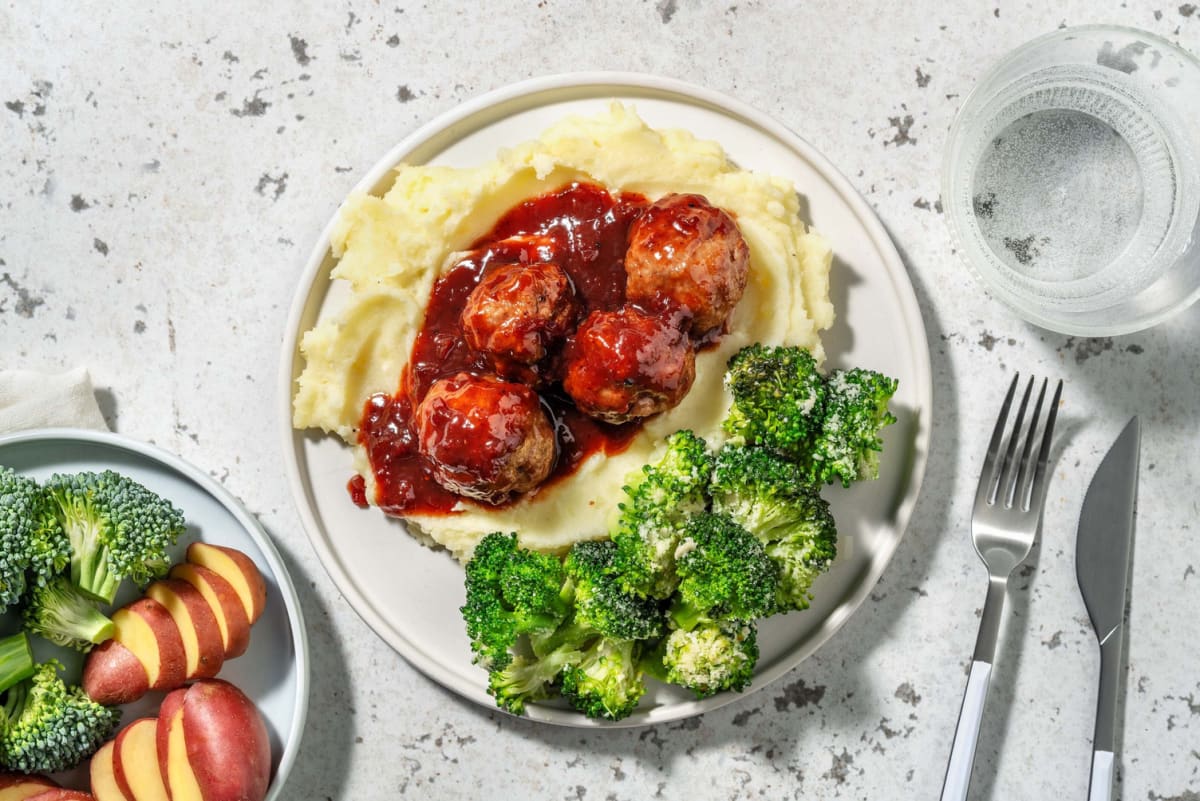 Cal Smart Cranberry-Glazed Turkey Meatballs