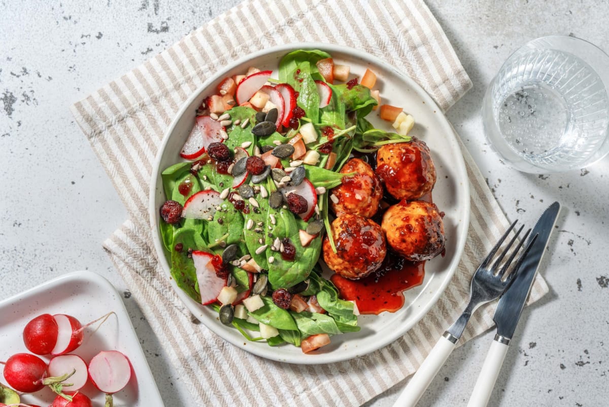 Boulettes de haché de protéines à base de plantes sucrées-fumées