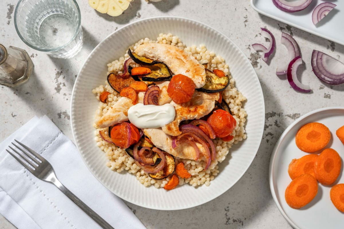 Bowl au poulet et couscous perlé