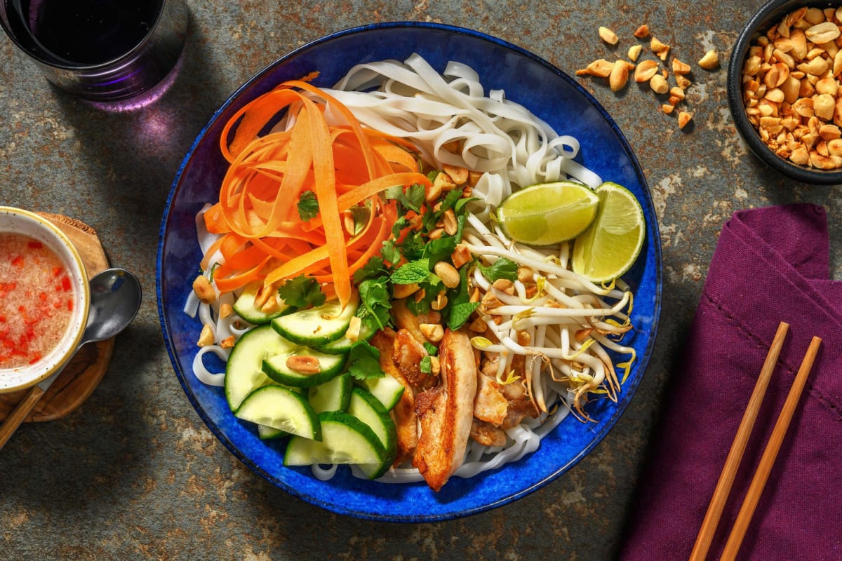 Vietnamese-style noodle bowl