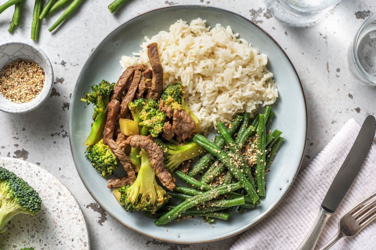 Broccoli et émincés de bœuf au wok