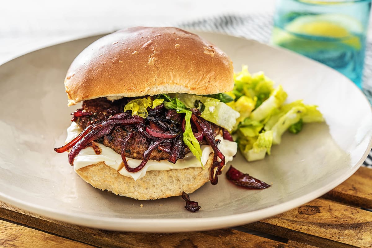 Burger d’agneau à la menthe et à la feta