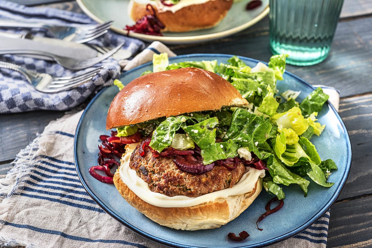 Burger d’agneau à la menthe et à la feta