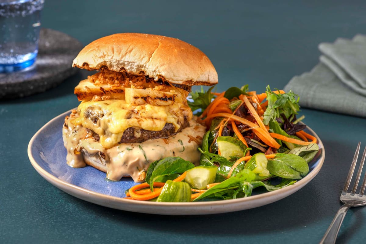 Burgers à la côte de bœuf façon hawaïenne