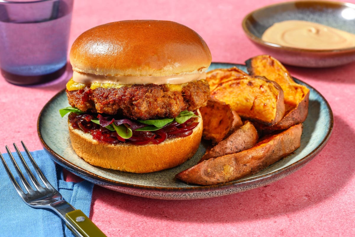 Burgers au fromage et au bœuf fumé