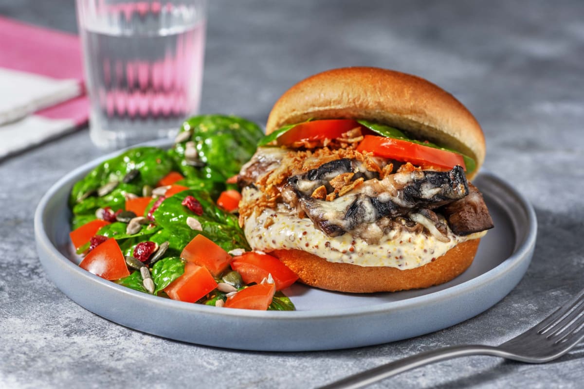 Burgers aux champignons portobello et à la mozzarella