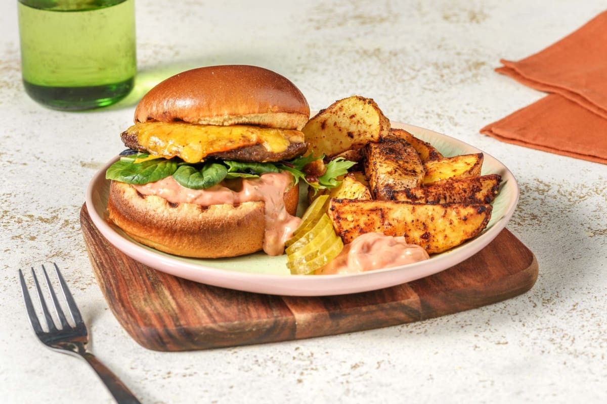 Drive Through-Style Grilled Beyond Meat® Burgers