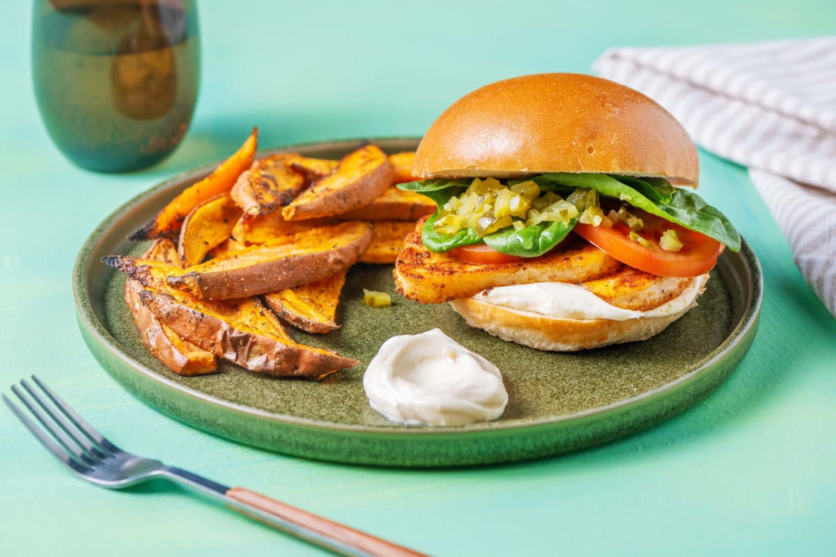 Burgers végé au halloumi à la cajun