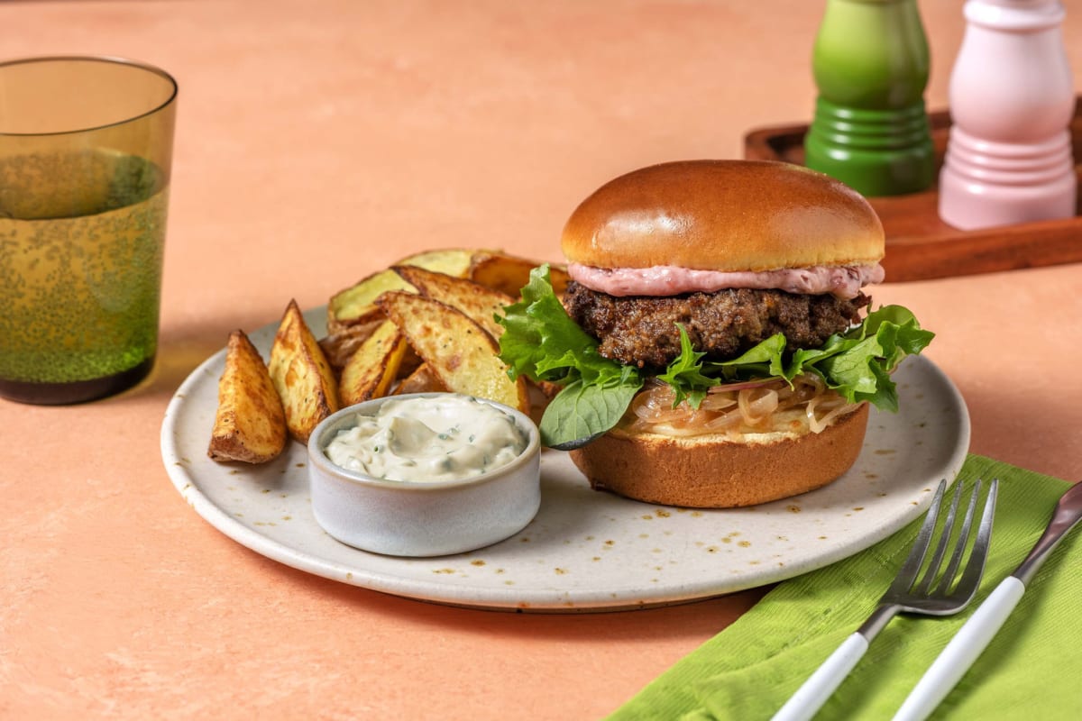 Burgers de porc et de cheddar