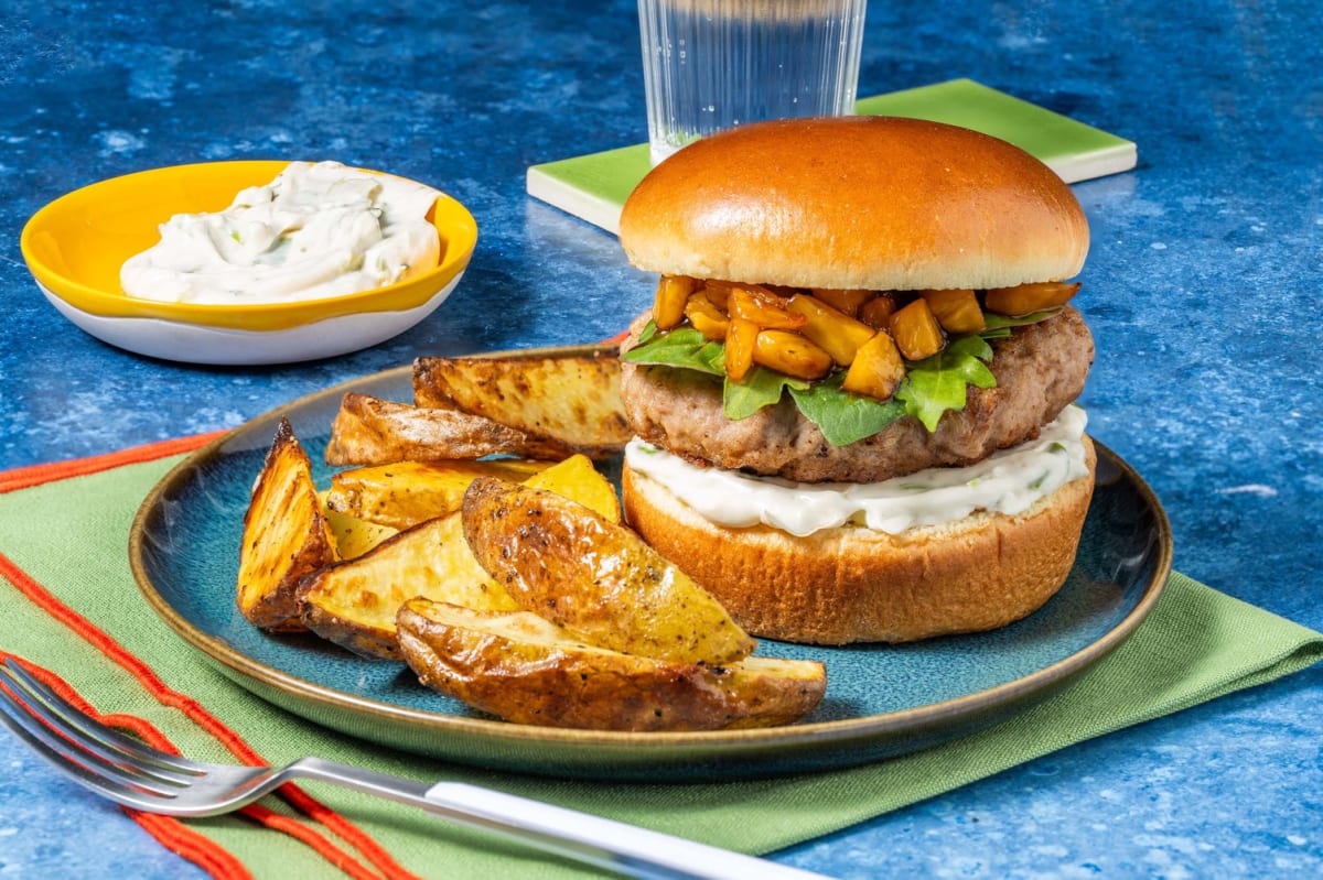 Hawaiian-Inspired Pork Burgers