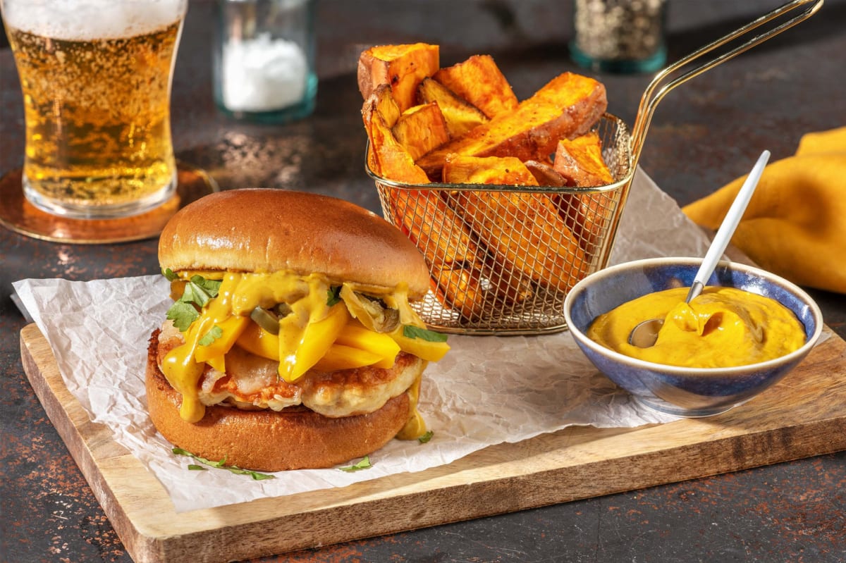 Thai-Inspired Curry Chicken and Mango Burgers