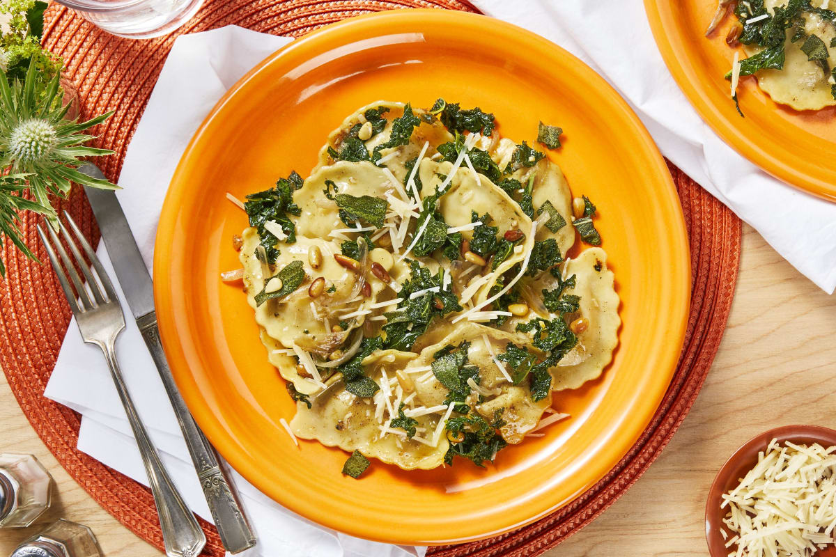 Butternut Squash-Filled Pasta with Kale Recipe | HelloFresh