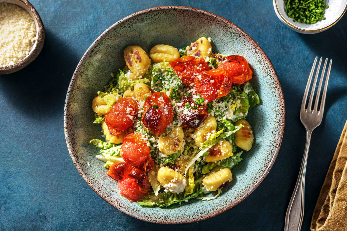 Caesar Salad mit gebratenen Gnocchi