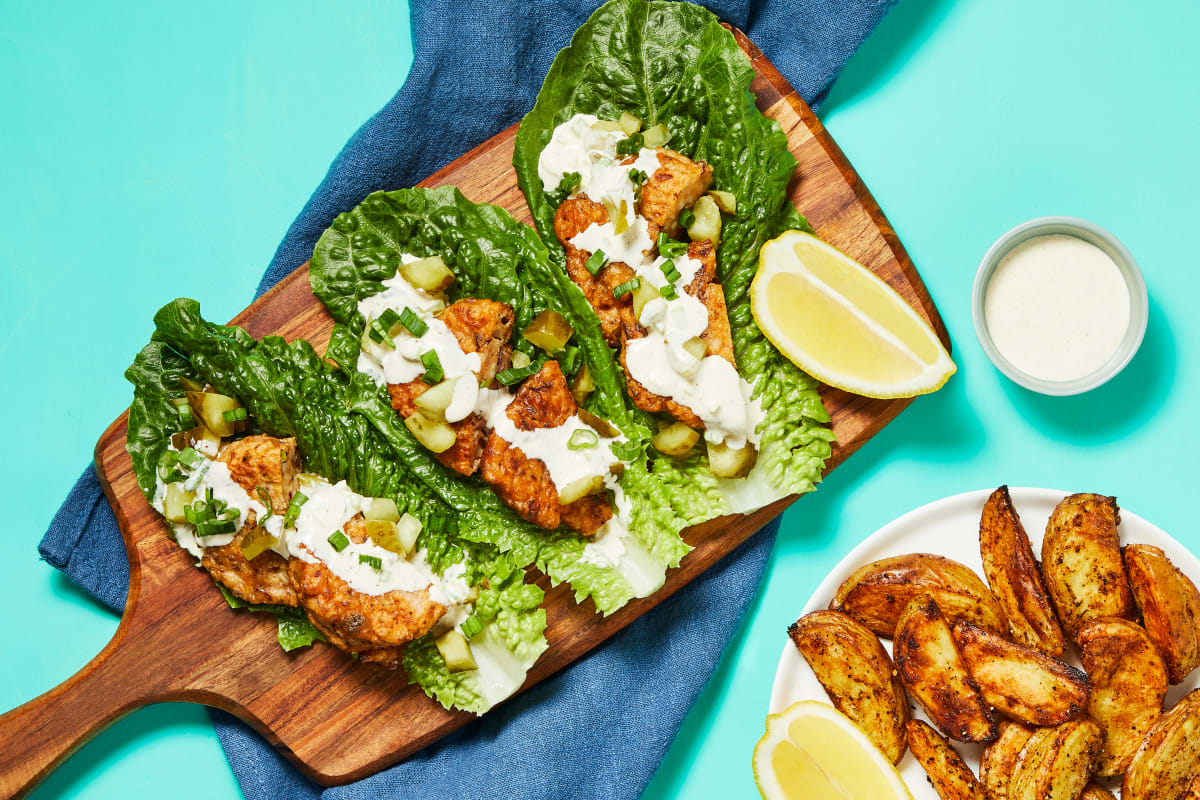 Cajun Cauli Fritter Lettuce Wraps