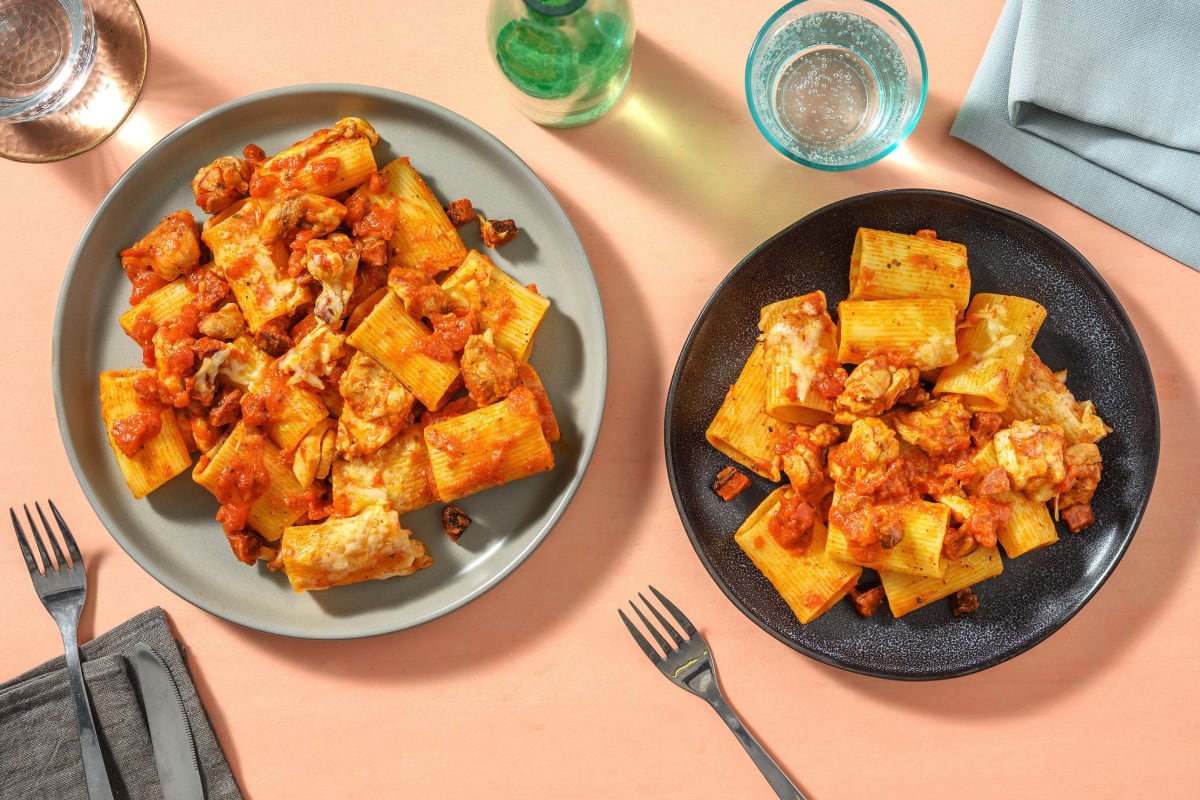 Cajun Chicken Thigh, Chorizo and Tomato Pasta Recipe | HelloFresh