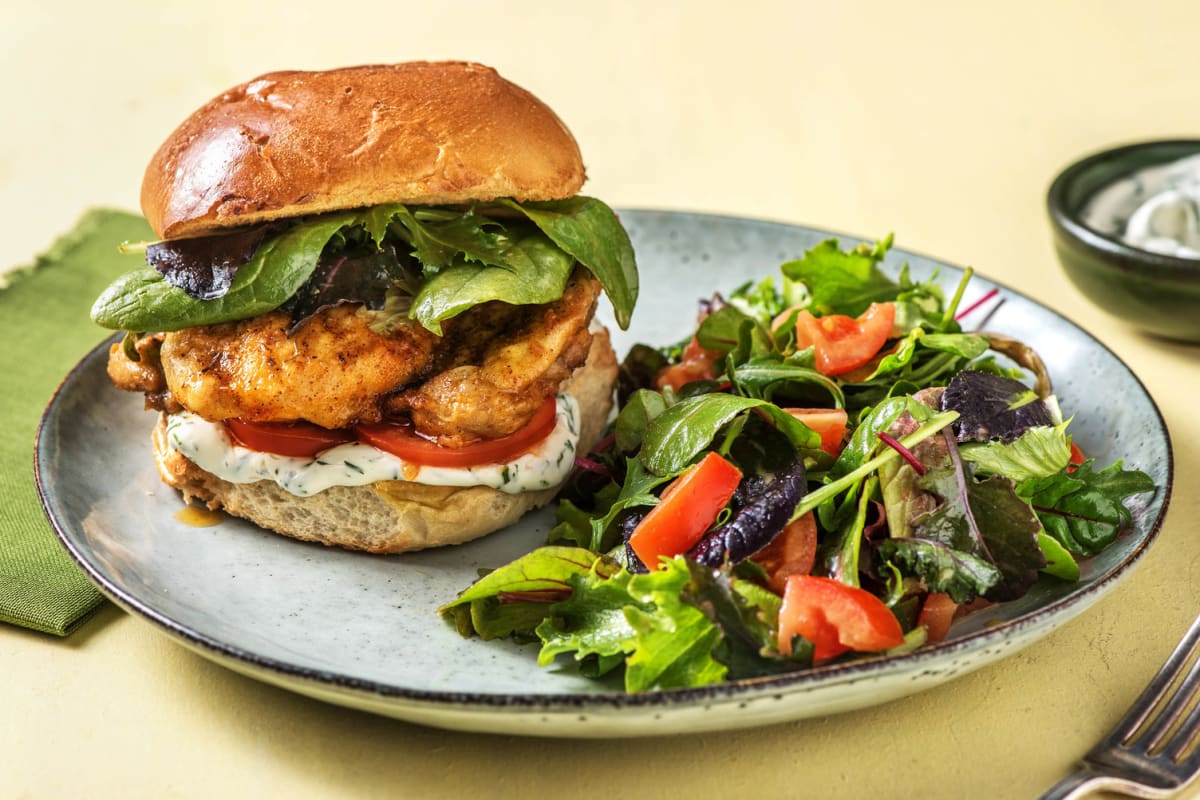 Burger au poulet cajun