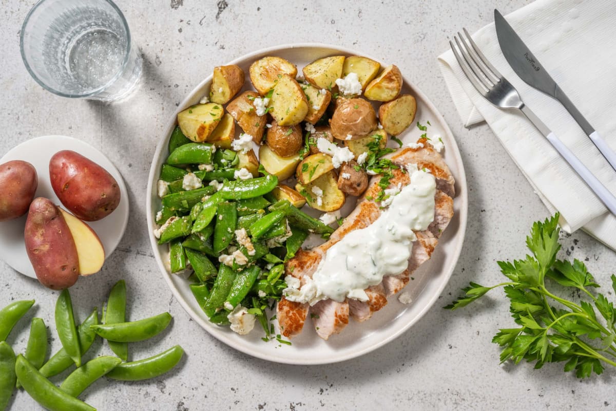 Calorie Smart Greek-Inspired Double Pork Chops