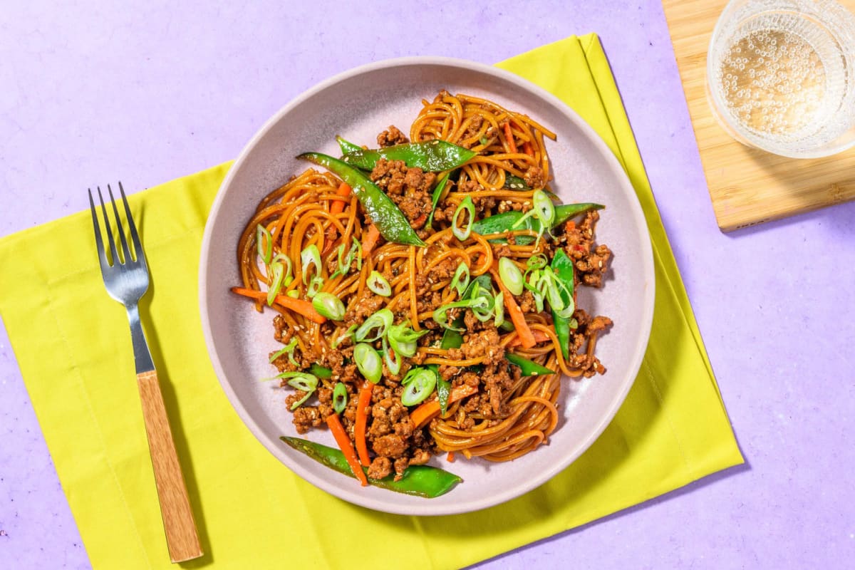 Caramelized Honey-Garlic Turkey Noodles