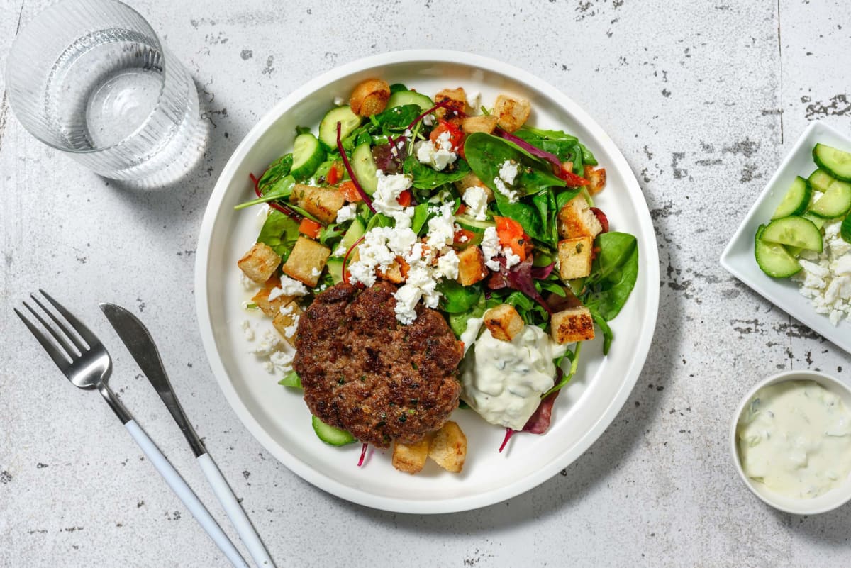 Burgers de bœuf et de feta sans pain