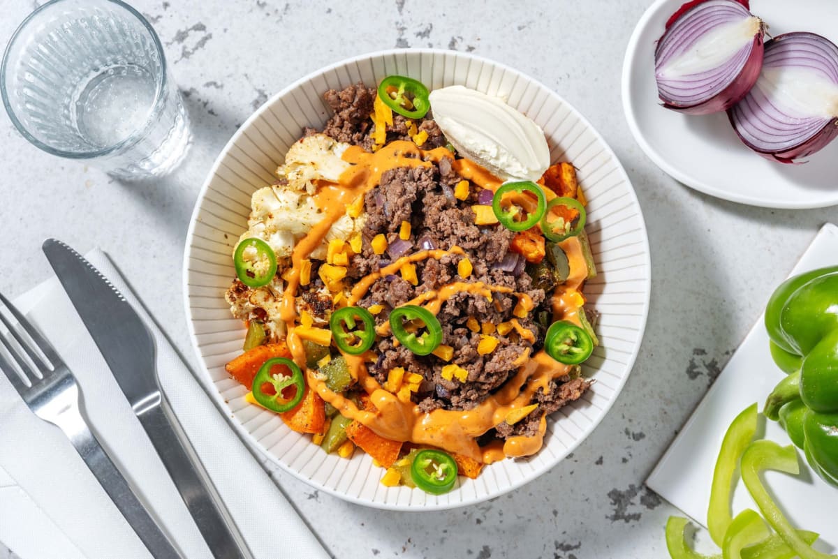 Carb Smart Southwest Double Beef and Cauliflower Bowl