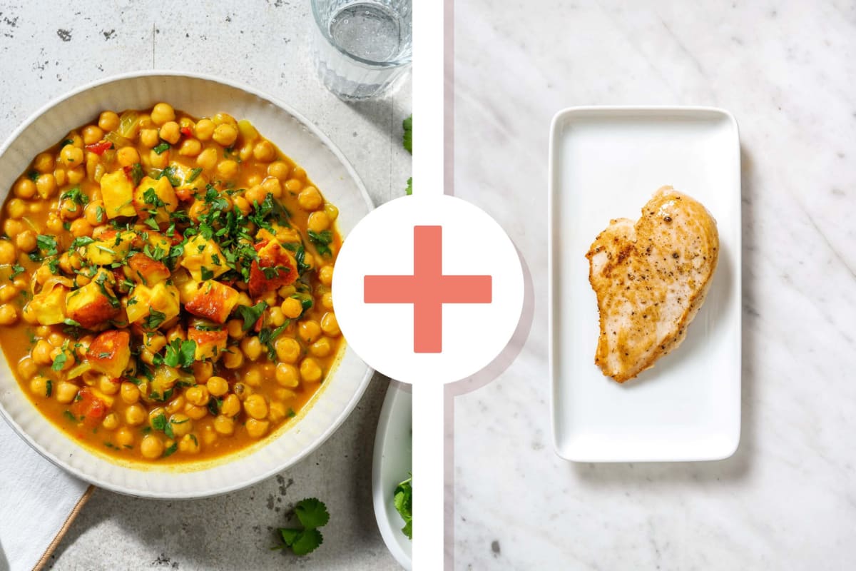 Smart Paneer, Chickpea and Chicken Breasts Curry