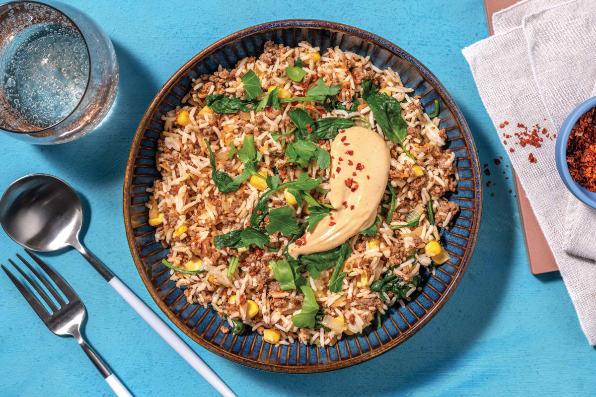 One-Pot Caribbean Beef & Veggie Rice