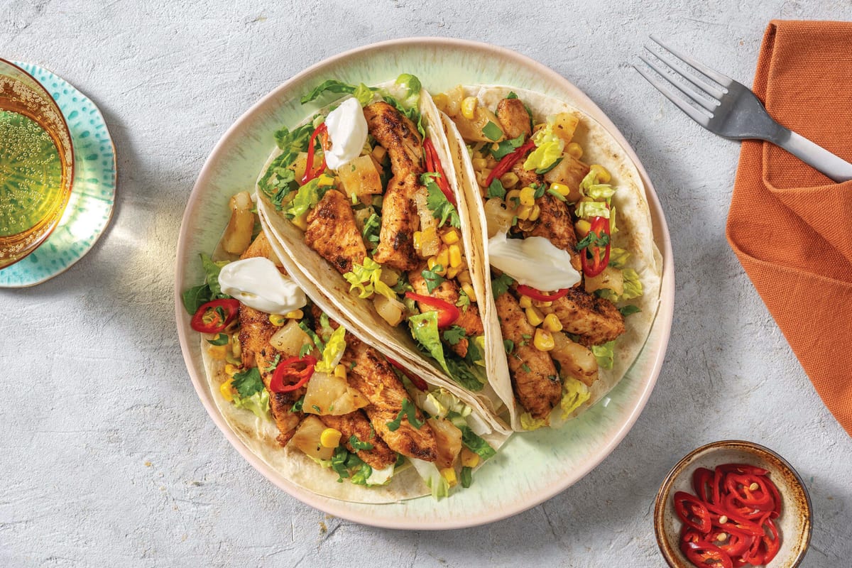 Quick Caribbean Chicken Tacos