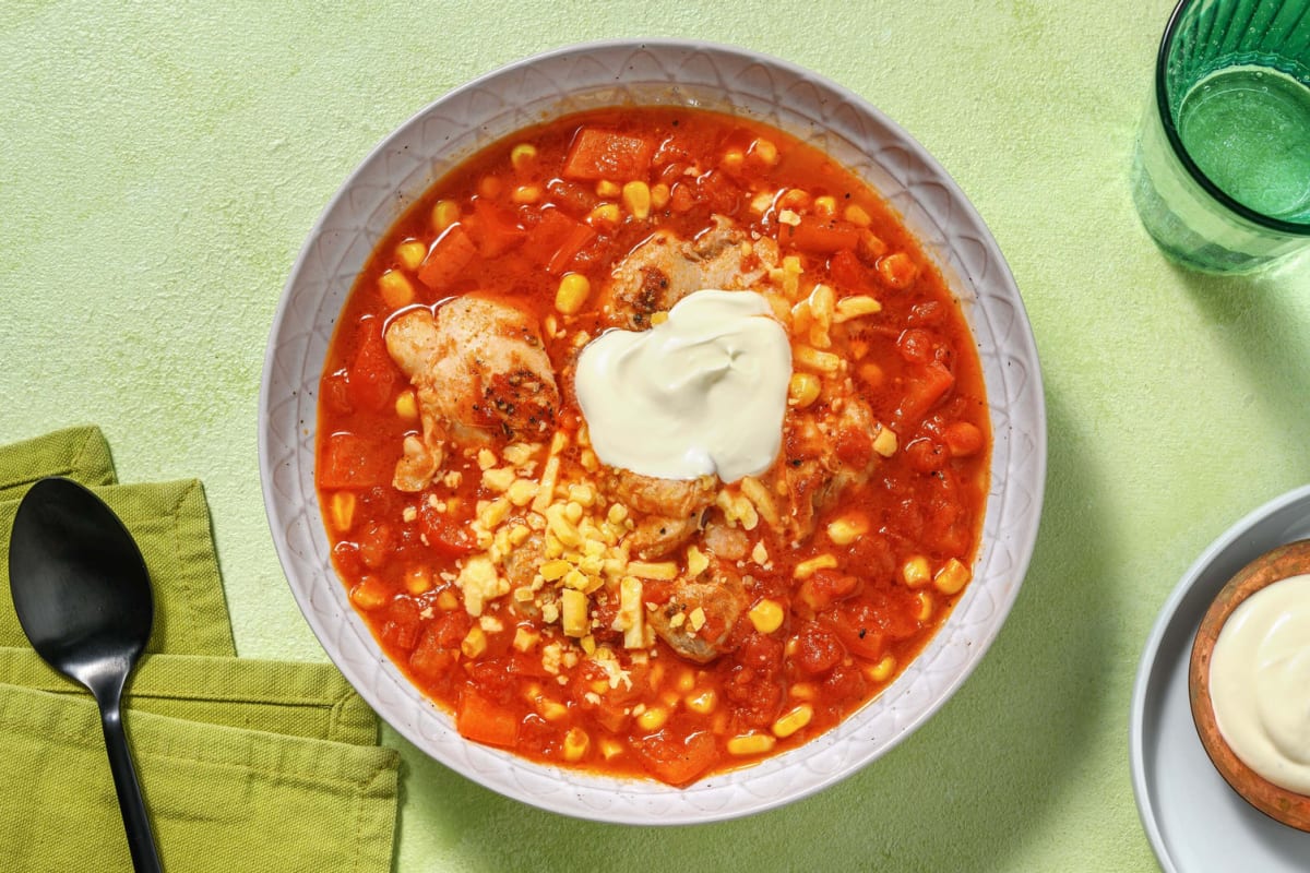 One-Pot Chunky Chicken and Corn Chili